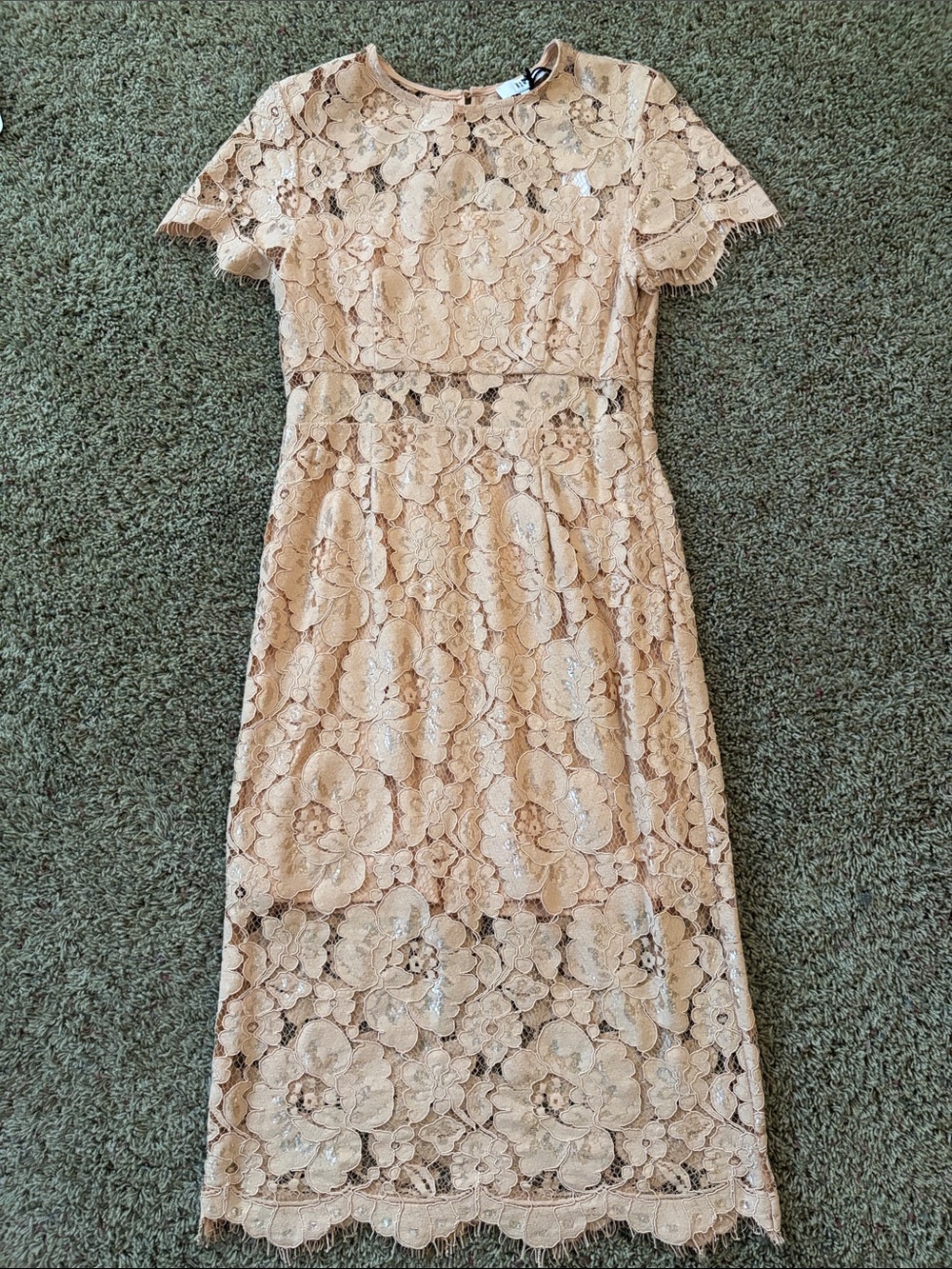 NSR Peach Floral Lace Midi Dress NWT Small